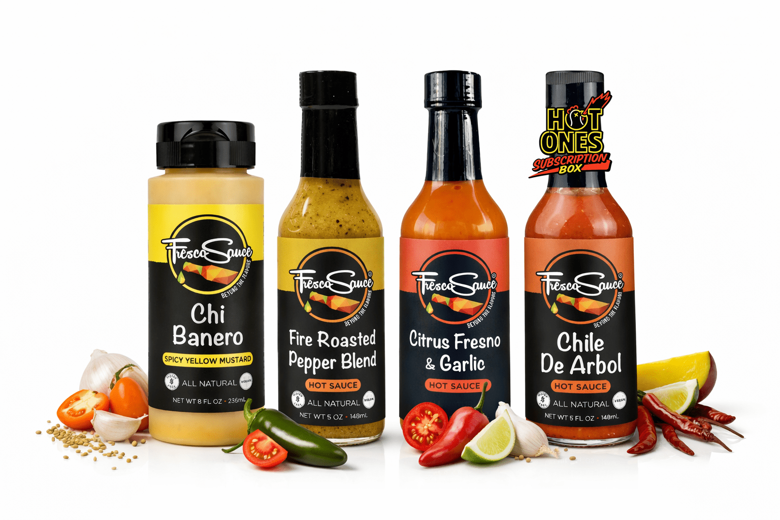 Fabulous Hot sauce Gift 4 Pack Includes One of Hot Ones SaucesFresco SauceHot Sauce