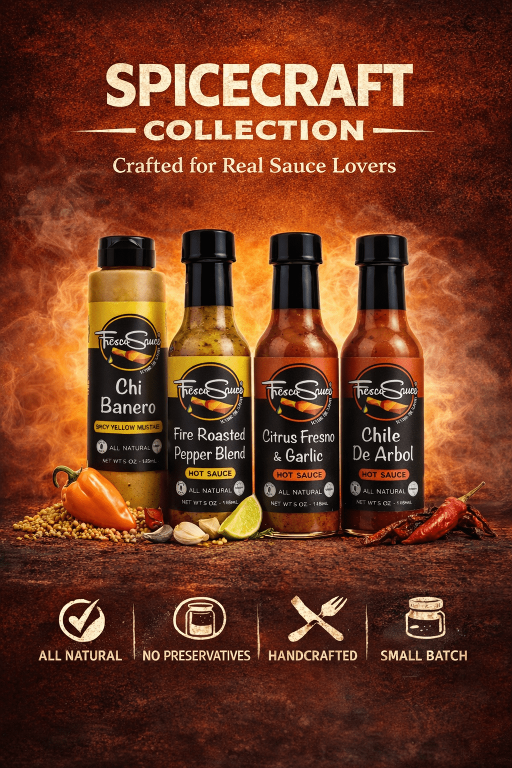 Fabulous Hot sauce Gift 4 PackFresco SauceHot Sauce