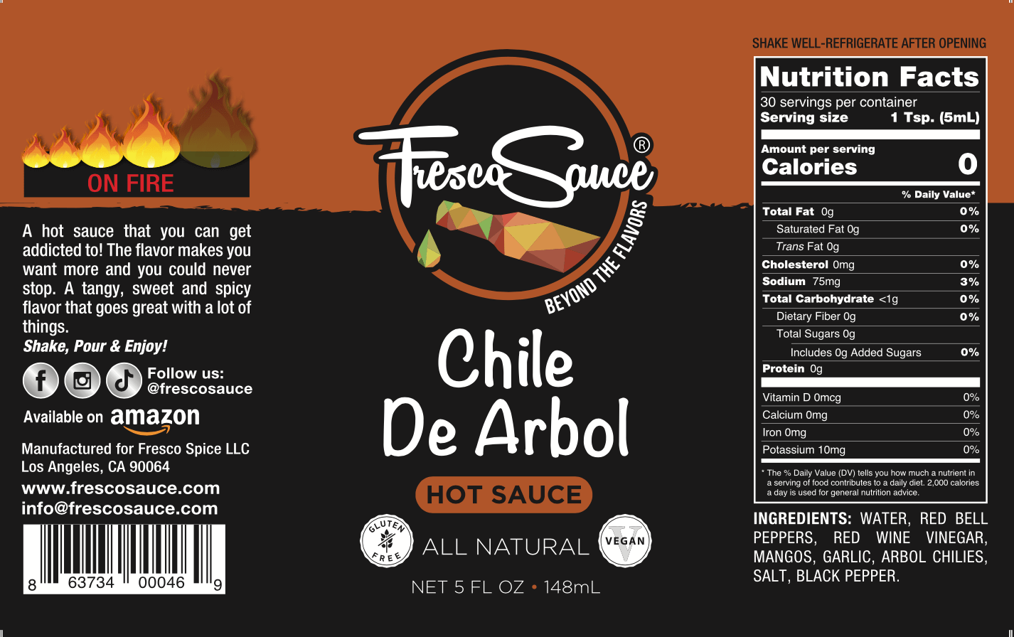 Chile De Arbol Hot Sauce